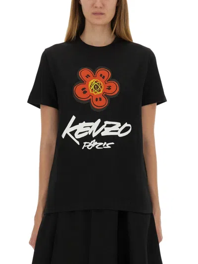 KENZO KENZO BLACK COTTON T-SHIRT