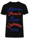 Kenzo Slogan-print Cotton T-shirt In Black