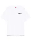 Kenzo White Classic T-shirt With Contrasting Logo Print In Cotton In Gray