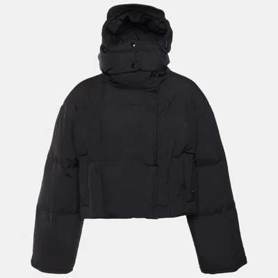 Pre-owned Kenzo Black Down Cropped Puffer Jacket L