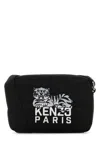 Kenzo Stylish Messenger Bag Embroidered Design In Black