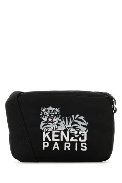 Kenzo Black Fabric  Happy Tiger Crossbody Bag
