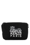 Kenzo Stylish Messenger Bag Embroidered Design In Black