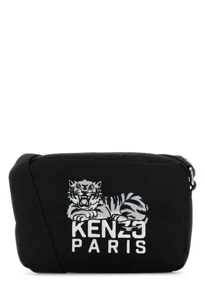 KENZO BLACK FABRIC KENZO HAPPY TIGER CROSSBODY BAG