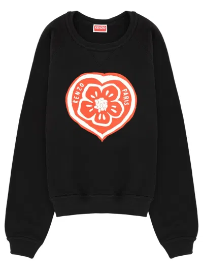 Kenzo Black Graphic Crew Neck Sweatshirt