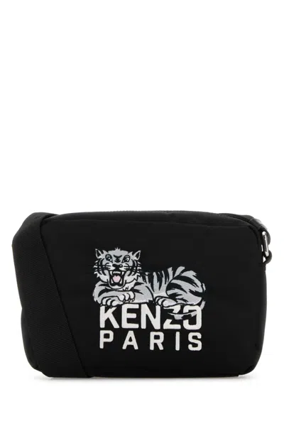 KENZO BLACK HAPPY TIGER CROSSBODY BAG