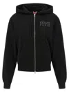 Kenzo Happy Tiger Zip Up Hoodie With Kangaroo Pocket In Black