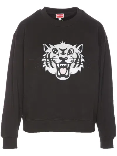 KENZO BLACK HAPPY TIGER SWEATSHIRT
