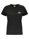 Kenzo Happy Tiger Print T-shirt In Black