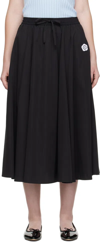 Kenzo Black  Paris 'boke Flower 2.0' Midi Skirt