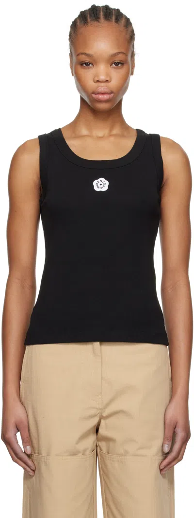 KENZO BLACK KENZO PARIS 'BOKE FLOWER 2.0' RIB TANK TOP