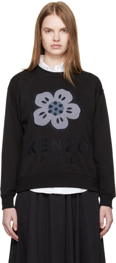 Kenzo Black  Paris 'boke Flower' Embroidered Sweatshirt