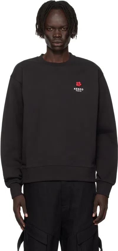 Kenzo Black  Paris 'boke Flower' Embroidered Sweatshirt In Gray