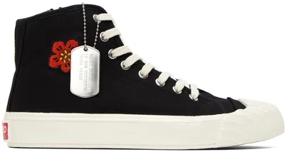 Kenzo Black  Paris Boke Flower Sneakers In 99 - Black