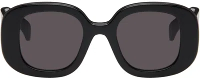 Kenzo Black  Paris Boke Flower Sunglasses In Shiny Black /smoke