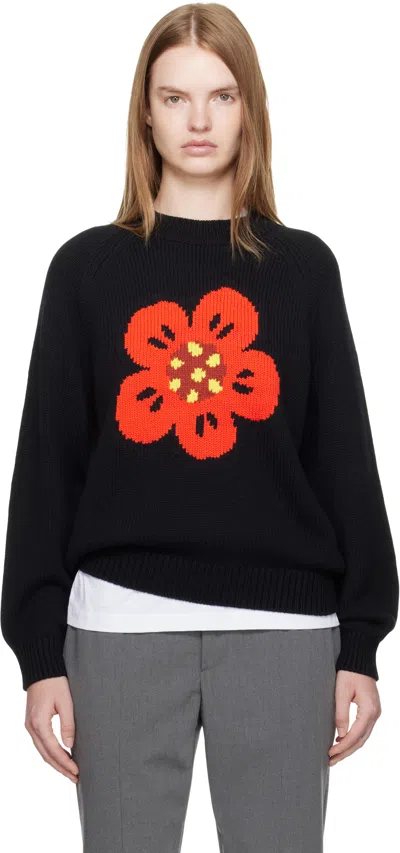 Kenzo Black  Paris 'boke Flower' Sweater