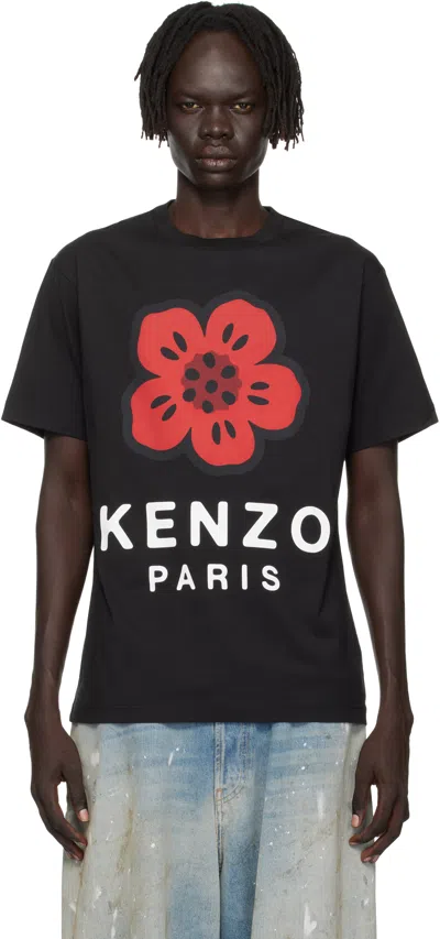 KENZO BLACK KENZO PARIS 'BOKE FLOWER' T-SHIRT