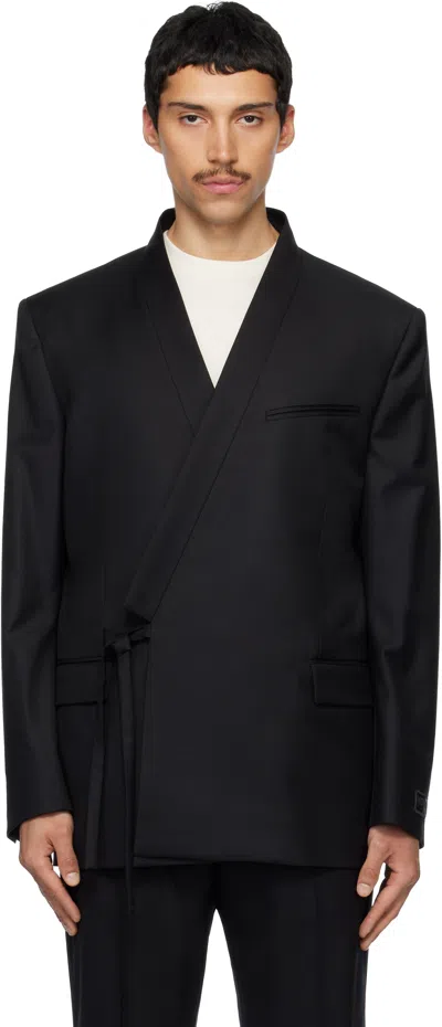 Kenzo Black  Paris Double Breasted Tailored Kimono Blazer