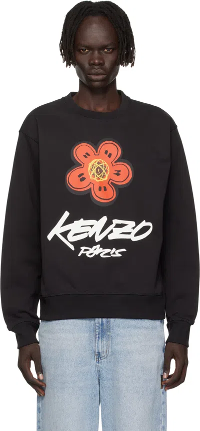 KENZO BLACK KENZO PARIS FUTURA 2000 EDITION COTTON SWEATSHIRT