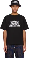 Kenzo Graphic Print Crew Neck Cotton T-shirt In Black