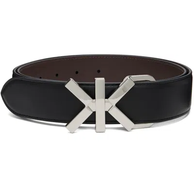 Kenzo Black  Paris ' Double K' Reversible Belt