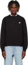 Kenzo Wild Tiger Crew Neck Sweatshirt Ribbed Cuffs Hem In Black