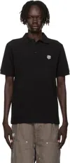 Kenzo Men's Gots Happy Tiger Embroidered Slim Polo In Black
