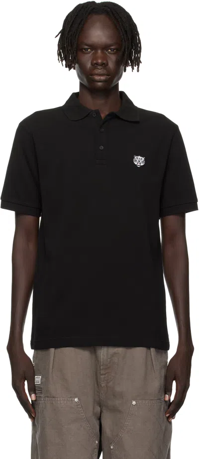 KENZO BLACK KENZO PARIS 'KENZO HAPPY TIGER' SLIM POLO