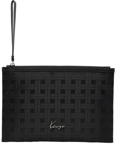 Kenzo Black  Paris ' Mura' Large Pouch