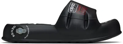 KENZO BLACK KENZO PARIS 'KENZO-SPLASH' POOL SLIDES