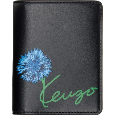 Kenzo Black  Paris ' Tulip' Bifold Wallet