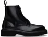 Kenzo Lace-up Leather Boots In Black