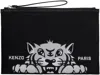 Kenzo Pochette Nera Con Ricamo Tigre In Black
