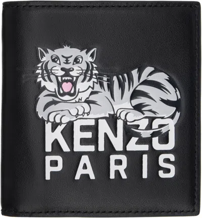 Kenzo Varsity Logo Detailed Mini Wallet In Black