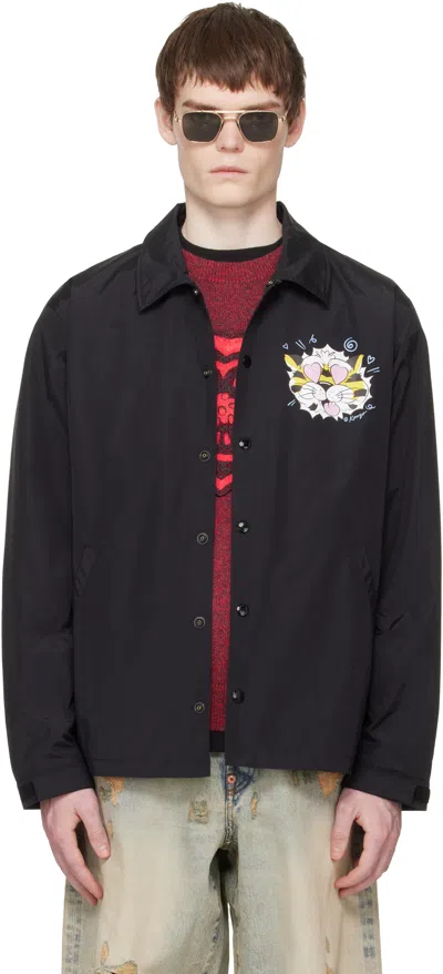 Kenzo Black  Paris ' Wild Tiger' Light Coach Jacket