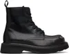 Kenzo Lace-up Leather Boots In Black