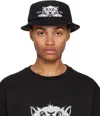 Kenzo Black  Paris Logo Graphic Bucket Hat In Black