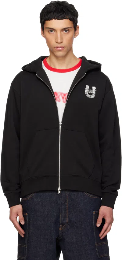 Kenzo Lunar New Year Zip-up Graphic Hoodie In Black