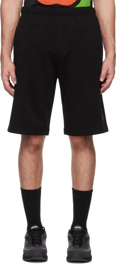 Kenzo Black  Paris Pop Embroidered Shorts