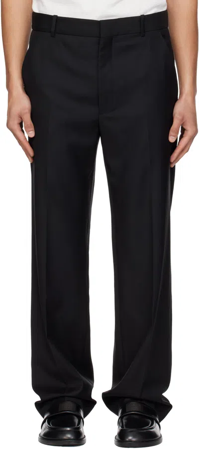Kenzo Black  Paris Straight Tailored Trousers In Brown