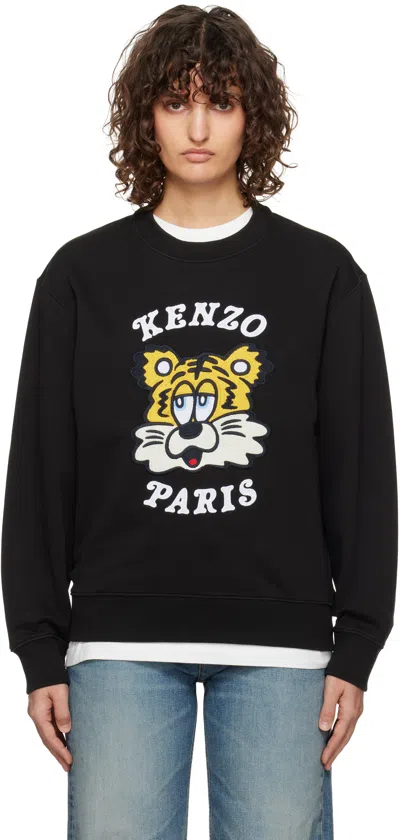 Kenzo Black  Paris Verdy Edition Embroidered Sweatshirt In 99j Black