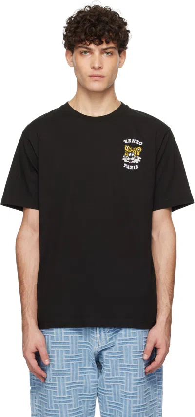 Kenzo Embroidered-logo T-shirt In Black