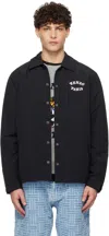 Kenzo Black  Paris Verdy Edition Heavy Coach Jacket In Black