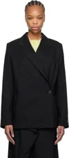 Kenzo Double-breasted Wool Blazer In 99 Black