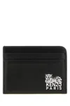 Kenzo Tiger-logo Leather Cardholder In Black