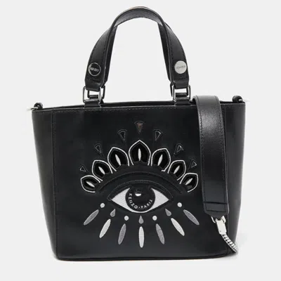 Pre-owned Kenzo Black Leather Eye Patch Tote