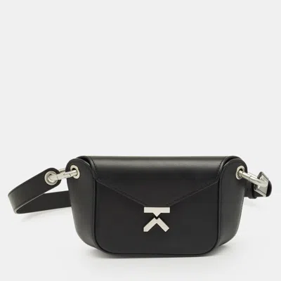 Pre-owned Kenzo Black Leather Small K Belt Bag