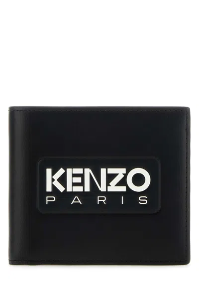 Kenzo Black Leather Wallet In Noir