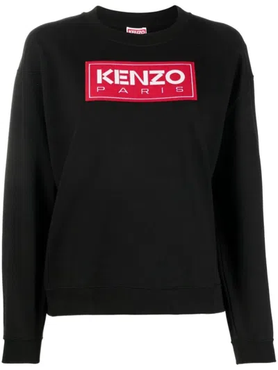KENZO BLACK LOGO COTTON SWEATSHIRT