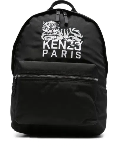 Kenzo Black Logo-embroidered Backpack